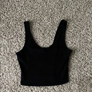 SHEIN Black Ribbed Tank Top